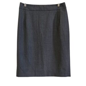 Theory Luxury Chic Office Wear Charcoal Grey Wool Pencil Skirt Women's Size 12